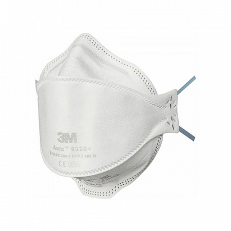 Полумаска фильтрующая 3М Aura модель 9320+ класс защиты FFP2 NR D